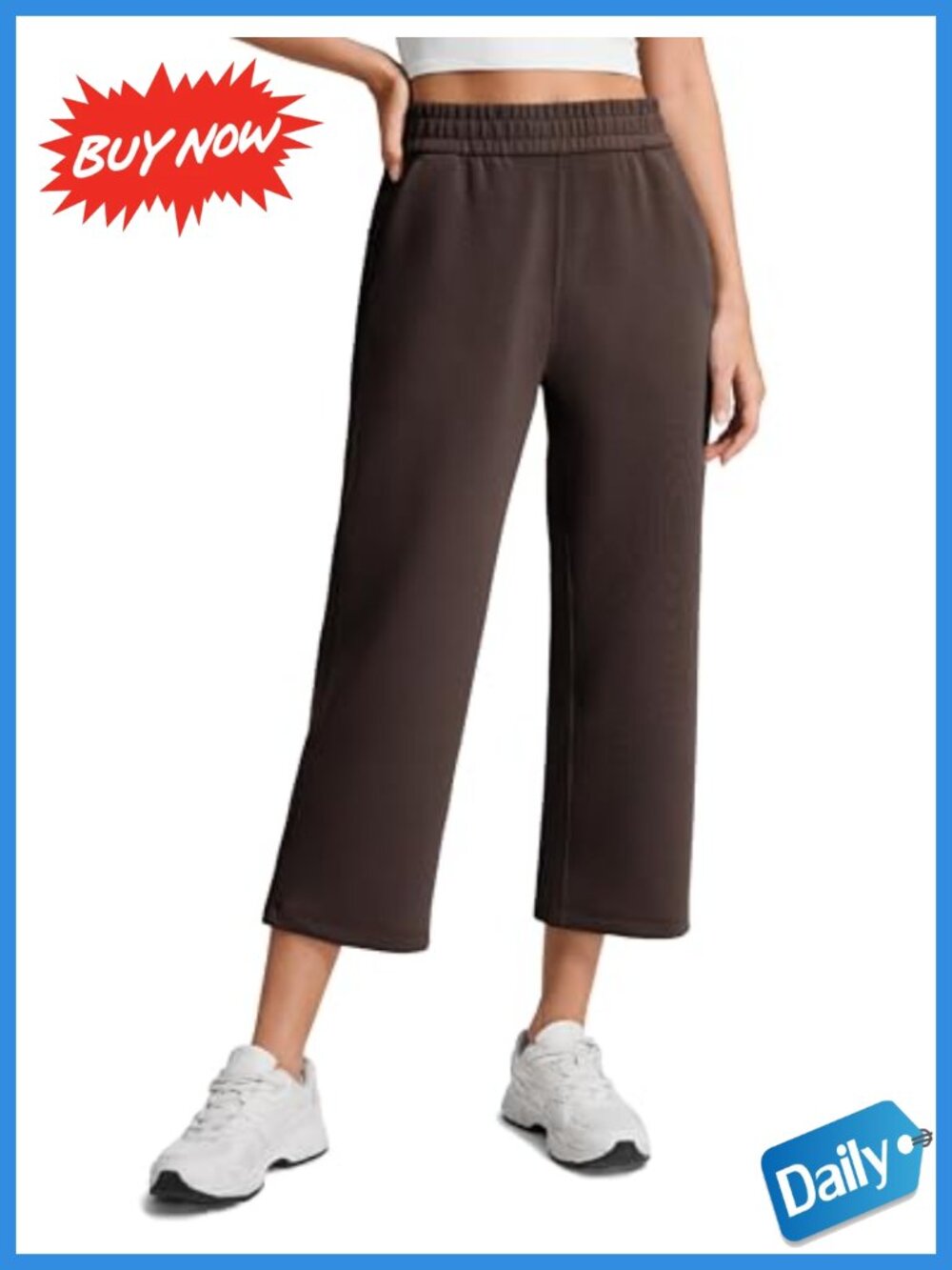 Cropped Wide Leg Sweatpants High Rise Modal Blend Lounge Pants